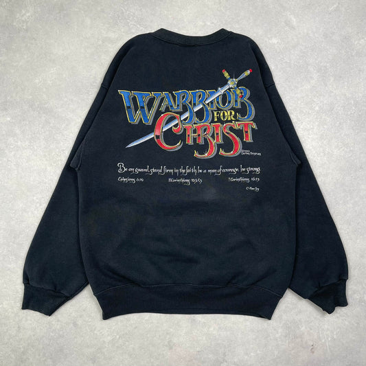 Vintage Sweater Hanes “Warriors for Christ” 1990 Made in USA