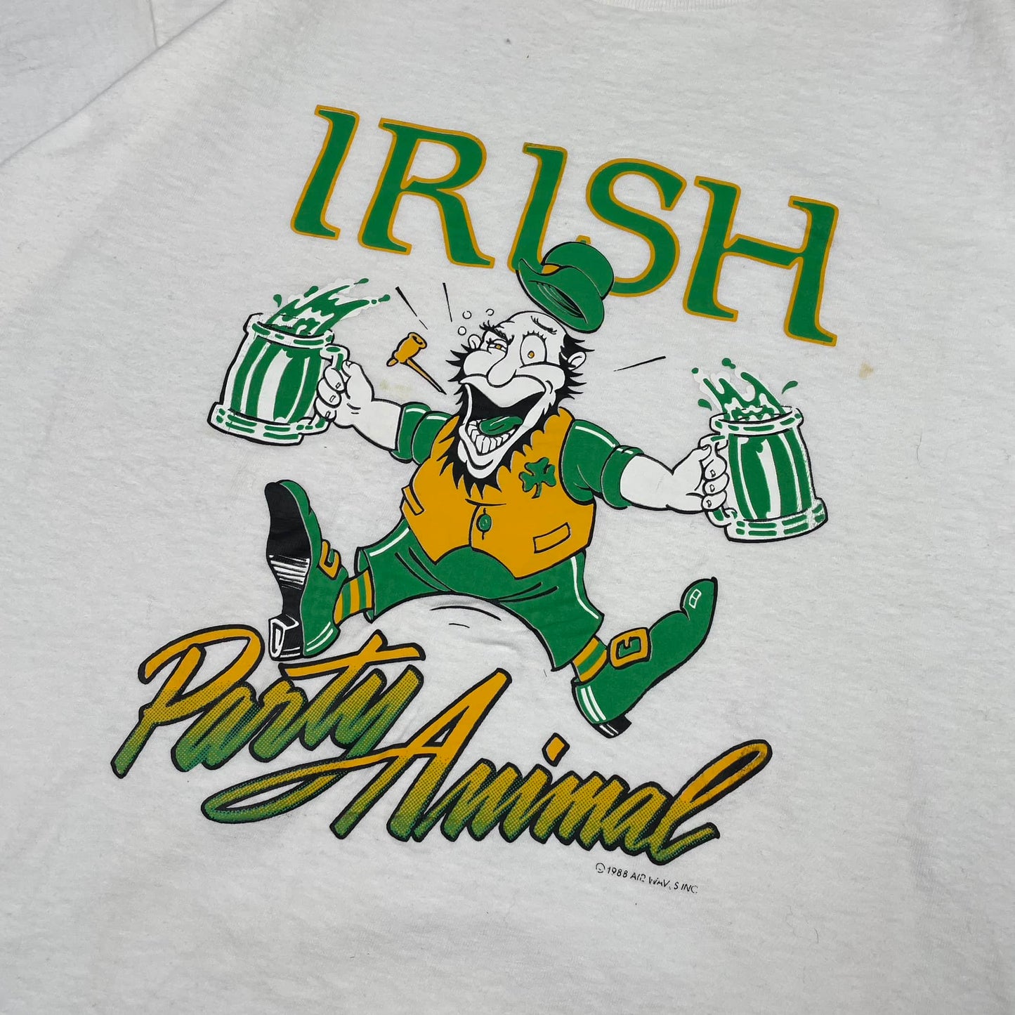 Vintage Single Stitch T-Shirt Made in USA “Irish Party Animal” 1988