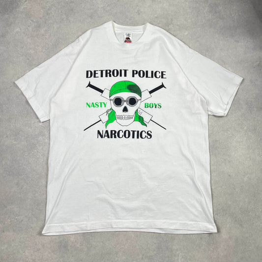 Vintage Single Stitch T-Shirt "Deotroit Police Narcotics" Fruit of the Loom Made in USA