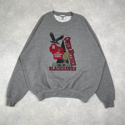 1999 Vintage Sweater Jerzees Owen-Withee Blackhawks