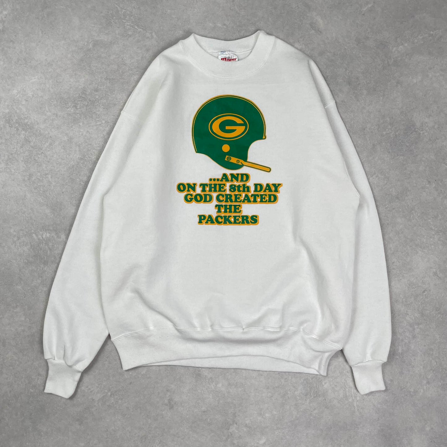 Vintage Sweater Hanes “And on the 8th Day God Created The Packers”