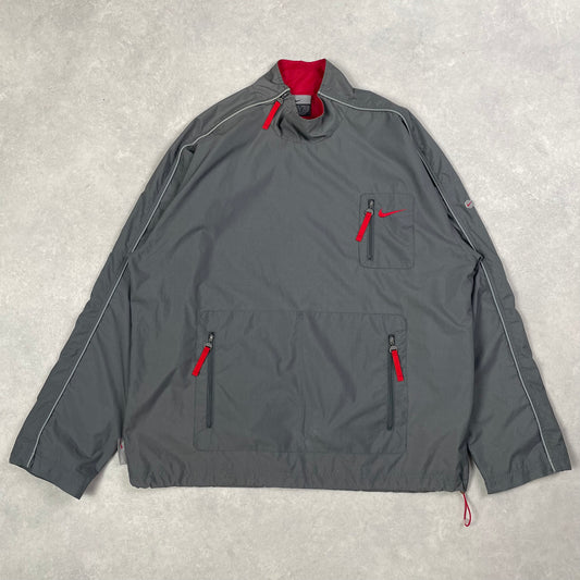 Vintage Nike Jacket 00’s Grey Collar Zip Pullover Grey