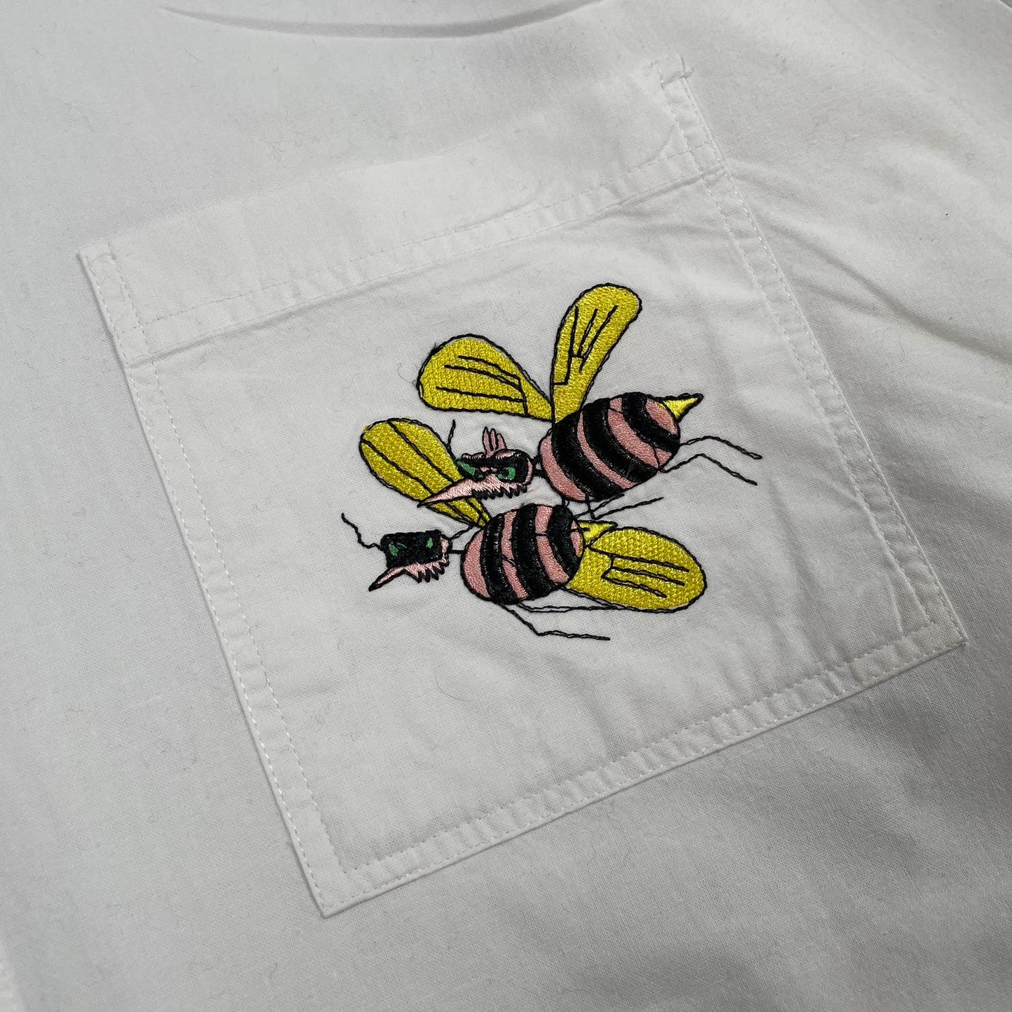 White Vintage Shirt Embroidery
