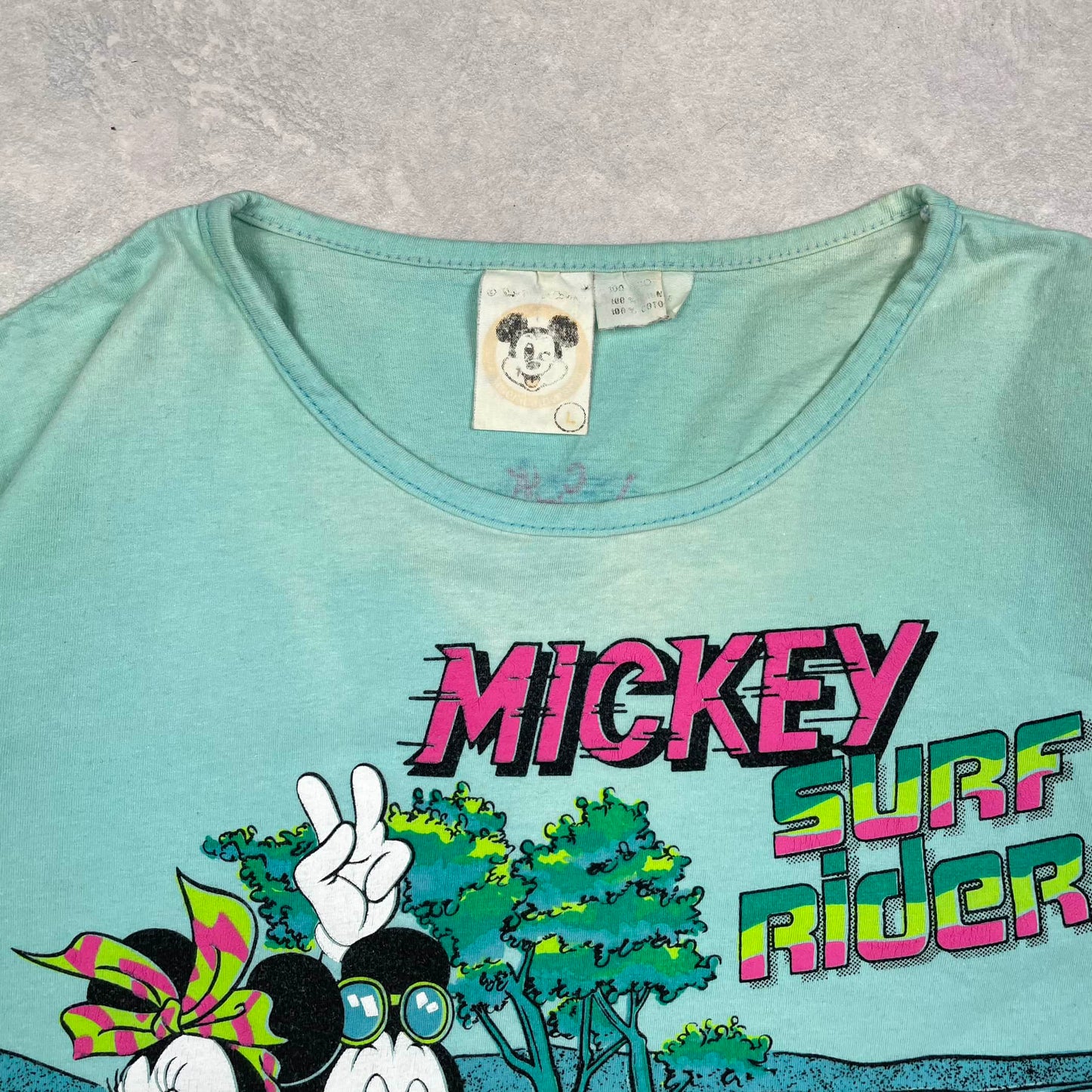 Vintage Single Stitch T-Shirt Disney “Mickey Surf Riders” Made in USA