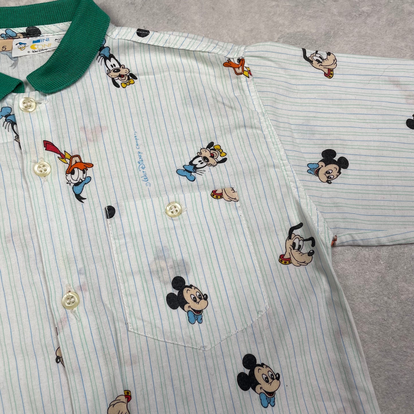 Vintage Disney Mini Cone Kids Button Shirt Size 5