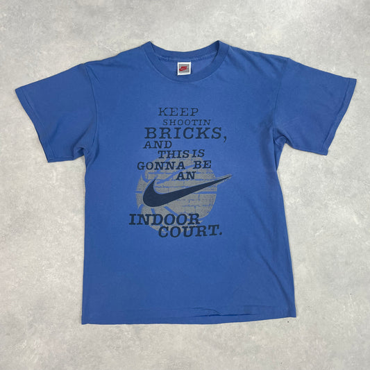 90’s Vintage Nike Single Stitch T-Shirt “Keep Shootin’ Bricks And This Is Gonna Be An Indoor Court” Made in USA
