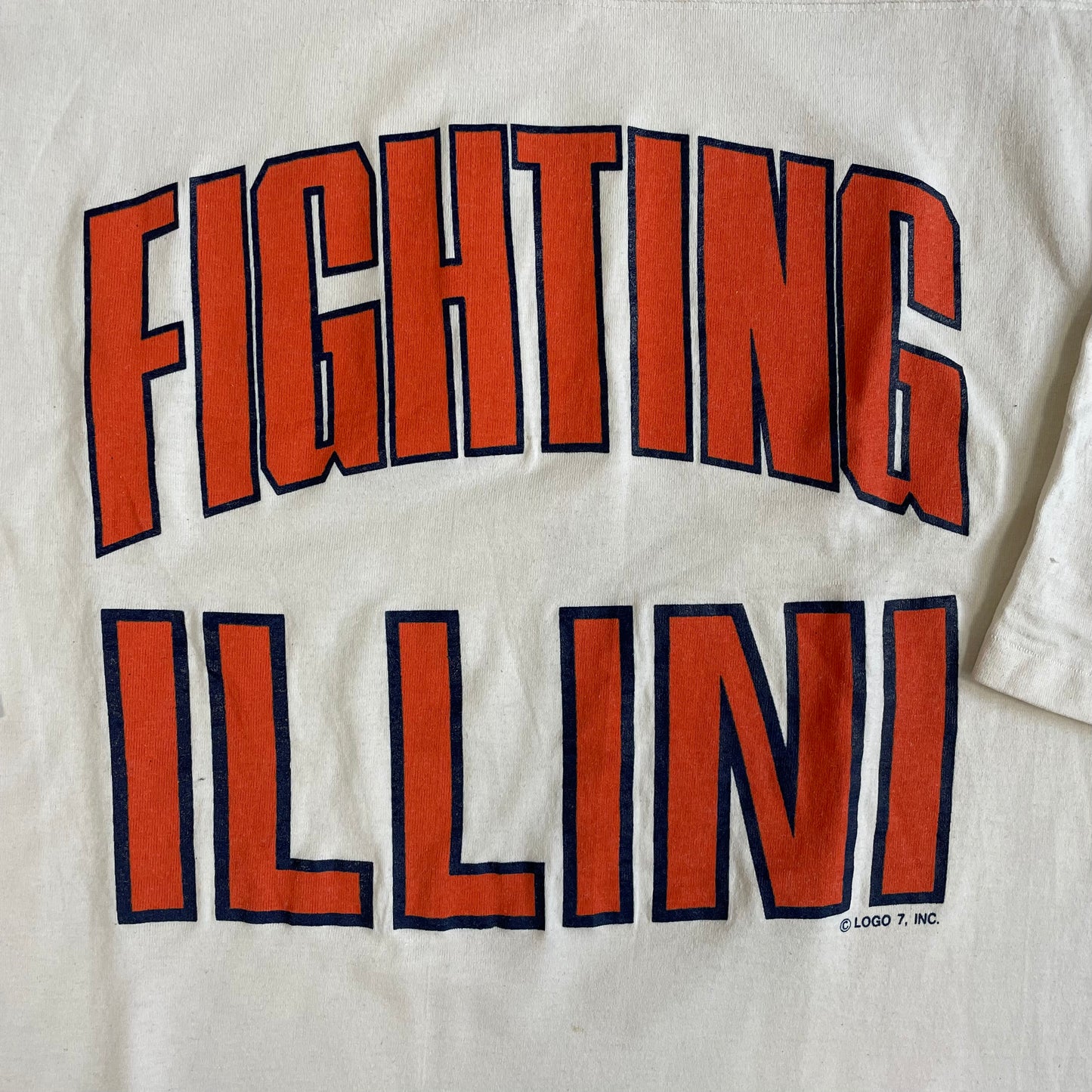 Vintage Single Stitch T-Shirt Fighting Illini by Logo 7 Made in USA