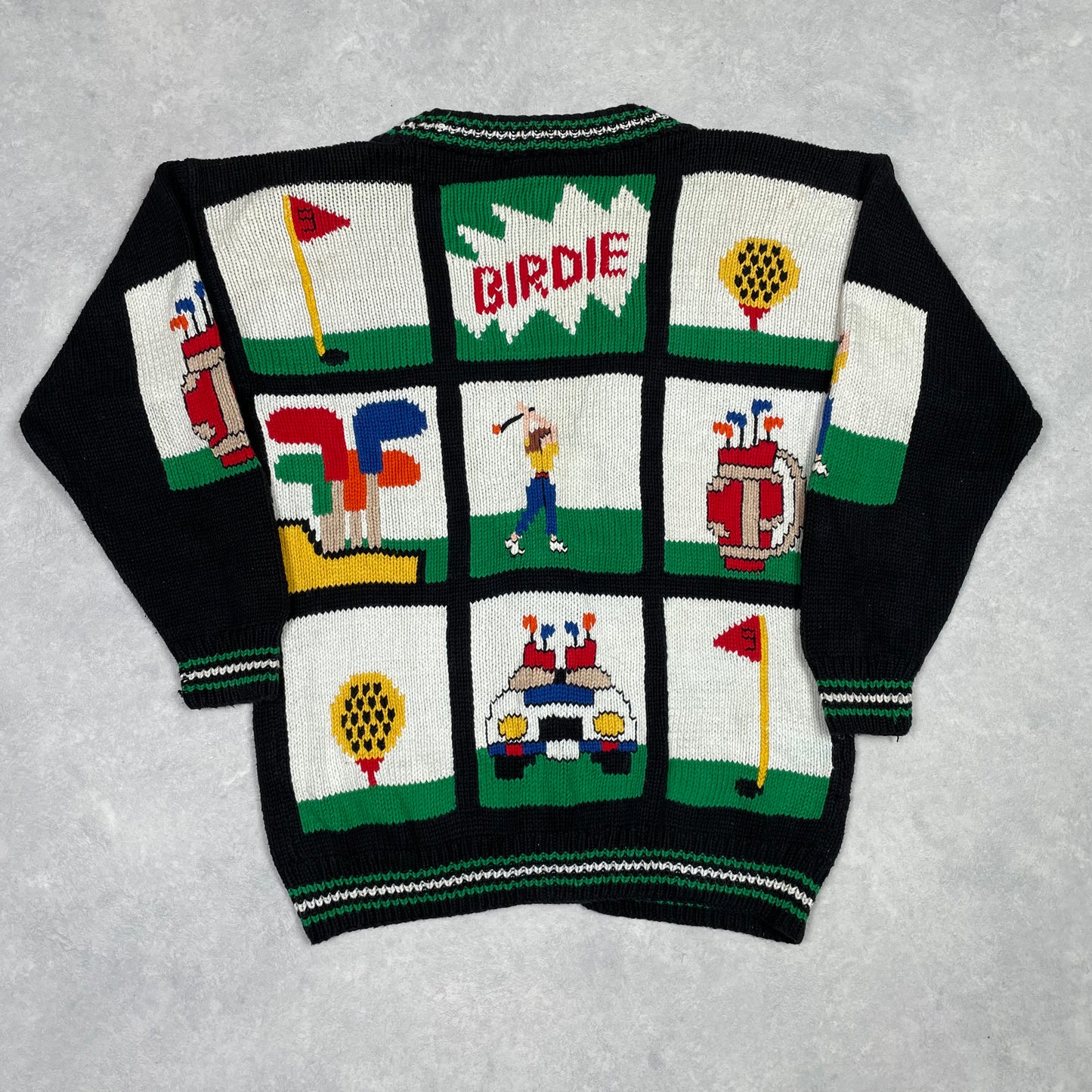 Vintage Sweater Cardigan Golf Made in Peru