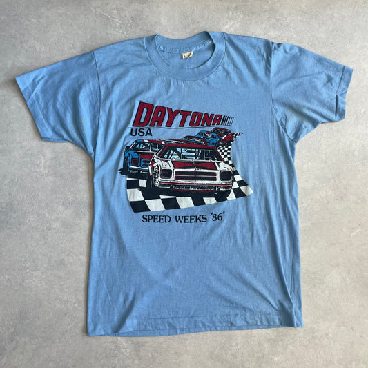 Vintage Single Stitch T-Shirt Daytona Speedweeks 1986 Screenstars Made in USA