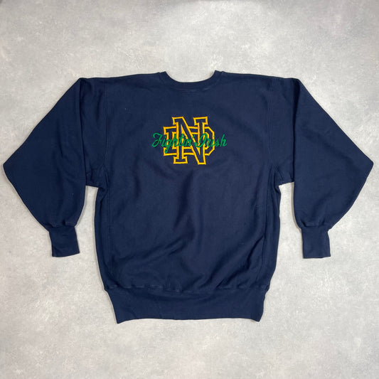 90’s Vintage Sweater Champion Reverse Weave Notre Dame University “Fighting Irish” Made in USA