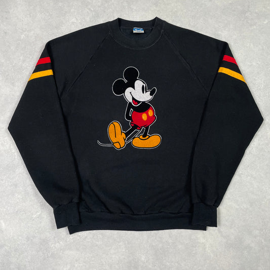 Vintage Sweater Disney Mickey Black 80’s Made in USA