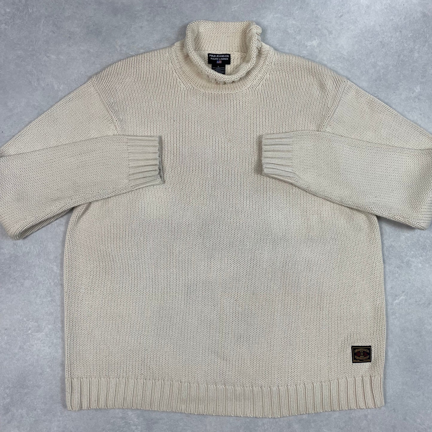 Polo J. Co. Ralph Lauren Sweater Off White Turtle Neck