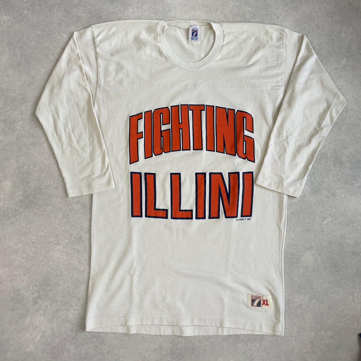 Vintage Single Stitch T-Shirt Fighting Illini by Logo 7 Made in USA