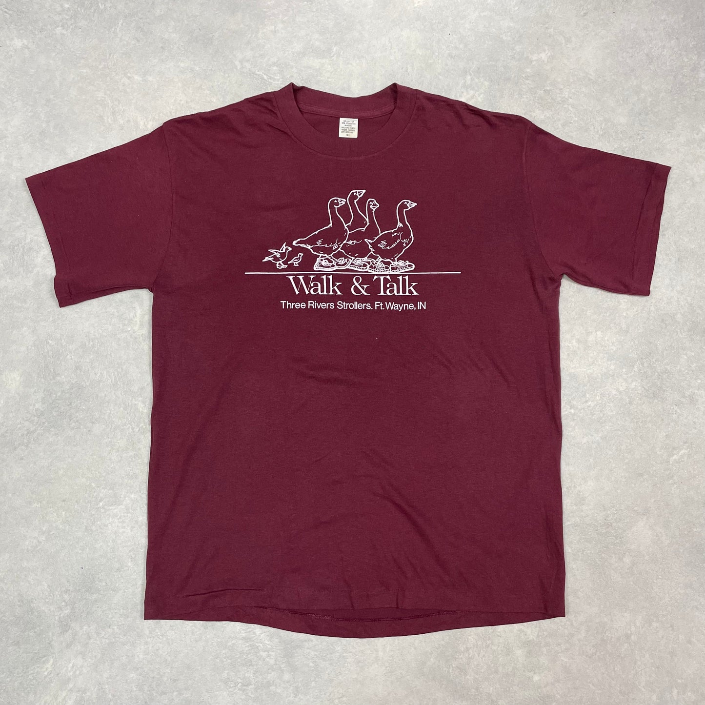 Vintage Single Stitch T-Shirt Made in USA “Walk & Talk Three Rivers Strollers”